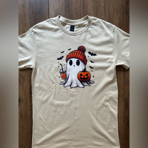 Tops - Cream Halloween Ghost Graphic Tee